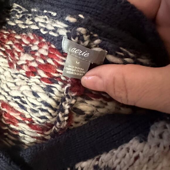 Aerie Women's multi Jumper Knit Poncho - Picture 3 of 6